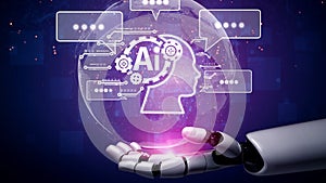 AI Brain Processing Data with Generative Artificial Intelligence Concept Muxer