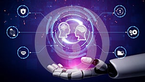 AI Brain Processing Data with Generative Artificial Intelligence Concept Muxer