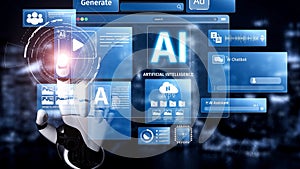 AI Brain Processing Data with Generative Artificial Intelligence Concept Muxer