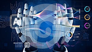 AI Brain Processing Data with Generative Artificial Intelligence Concept Muxer