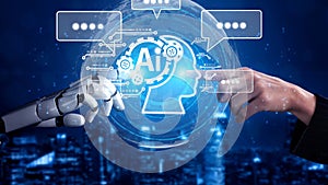 AI Brain Processing Data with Generative Artificial Intelligence Concept Muxer