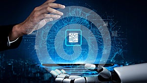 AI Brain Processing Data with Generative Artificial Intelligence Concept Muxer