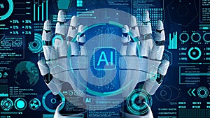 AI Brain Processing Data with Generative Artificial Intelligence Concept Thunk