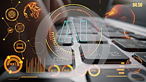 AI Brain Processing Data with Generative Artificial Intelligence Concept Thunk