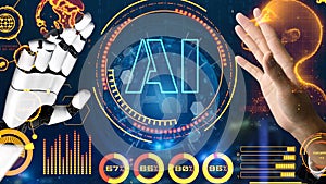 AI Brain Processing Data with Generative Artificial Intelligence Concept Thunk