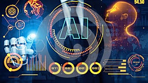 AI Brain Processing Data with Generative Artificial Intelligence Concept Thunk