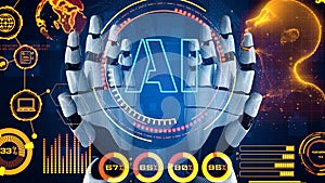 AI Brain Processing Data with Generative Artificial Intelligence Concept Thunk