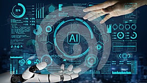 AI Brain Processing Data with Generative Artificial Intelligence Concept Thunk