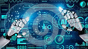 AI Brain Processing Data with Generative Artificial Intelligence Concept Thunk