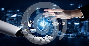 AI Brain Processing Data with Generative Artificial Intelligence Concept Vouch