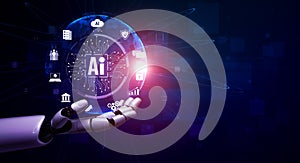 AI Brain Processing Data with Generative Artificial Intelligence Concept Vouch