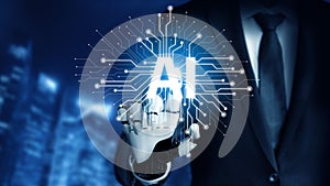 AI Brain Processing Data with Generative Artificial Intelligence Concept Vouch