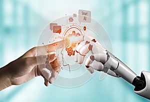 AI Brain Processing Data with Generative Artificial Intelligence Concept Vouch