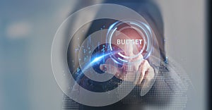 AI budget planner and mangement by robot. Company budget allocation for business or project management. photo