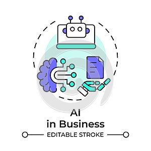 AI in business multi color concept icon