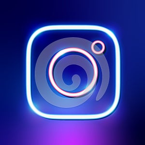 NEON light Instagram editorial social media icon vector illustration