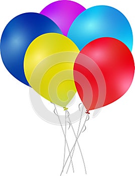 colorful baloons for birthday isolated