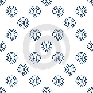 AI Chat Bot vector Artificial Intelligence support outline seamless pattern