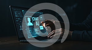 AI Chatbot Interface: Revolutionizing Communication, AI-Powered Chat, Personalization & Efficiency, Futuristic Tech, Digital