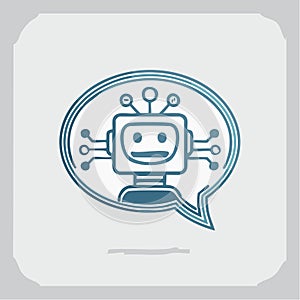 AI Chatbot Robot in Speech Bubble Icon