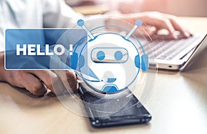 AI Chatbot smart digital customer service application concept