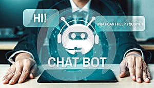 AI Chatbot smart digital customer service application concept. uds