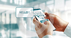 AI Chatbot smart digital customer service application concept. uds