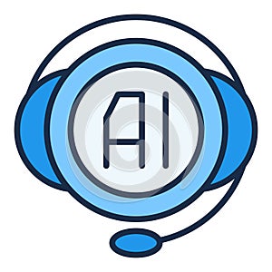 AI ChatBot vector Artificial Intelligence support colored icon or design element