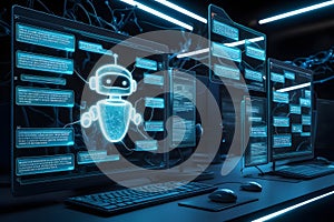 Ai Chatbots working and chatting in computer, Generative Ai