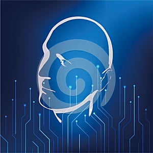 Ai chip brain,computer vector photo