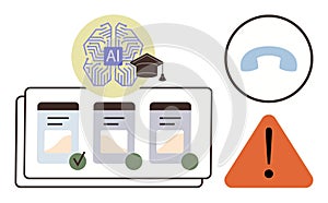 AI-Powered Learning Concept with Data Analysis, Decision-Making, and Alert System