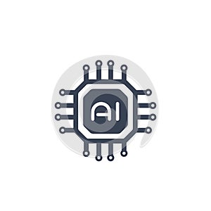 AI chipset, artificial intelligence icon