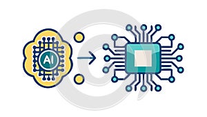 AI Chipset Brain Connection, Artificial Intelligence Vector Graphic, vector design Generative AI