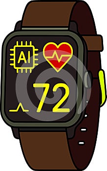 AI Clock Concept Illustration â technology, time, artificial, intelligence, digital, innovation, automation