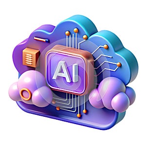 AI Cloud Computing Concept With Circuitry artificial intelligence