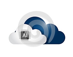 ai cloud computing illustration design graphic.