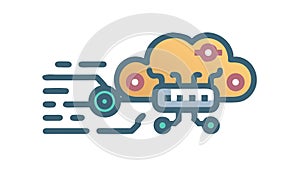 AI Cloud Computing Vector Icon: Technology and Data Network, vector design Generative AI