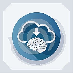 AI Cloud Learning and Data Download Icon