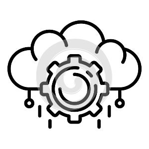 Ai cloud management icon, outline style