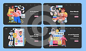 AI Co Parent. Flat Vector