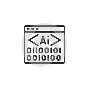 AI coding line icon