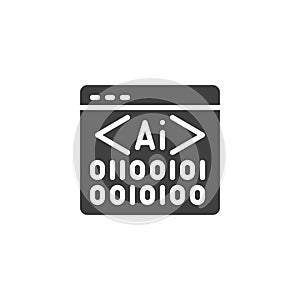 AI coding vector icon