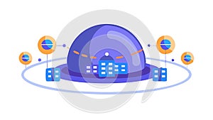 AI Cognitive Processing Icon: Data Visualization Intelligent Systems, vector design Generative AI