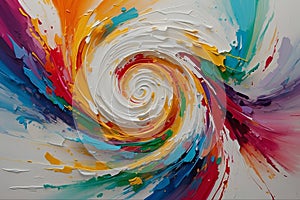 AI Colorful strokes emerge, swirling and converging to form an enchanting spiral of vibrant energy