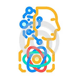 ai and computing merge quantum computer color icon vector illustration