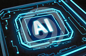 AI computing with neural engine processor. Artificial Intelligence for big data analytics, robotic process automation. Machine