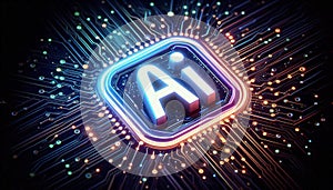 AI concept with computer processor, Artificial Intelligence for the future, Advanced Mobile Microprocessor