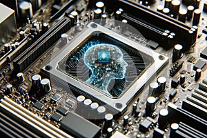 AI-Controlled Motherboard Close-Up