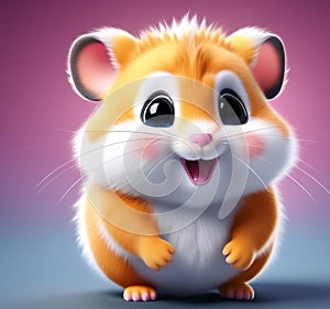 AI-Crafted Hamster Delight: Detailed 3D Beauty