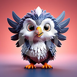 AI-Crafted Hawk Delight: Detailed 3D Beauty